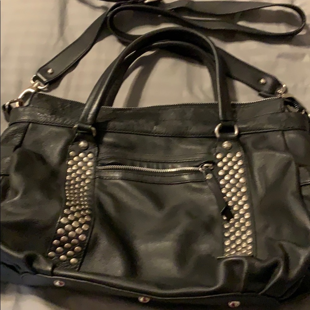 Black studded purse